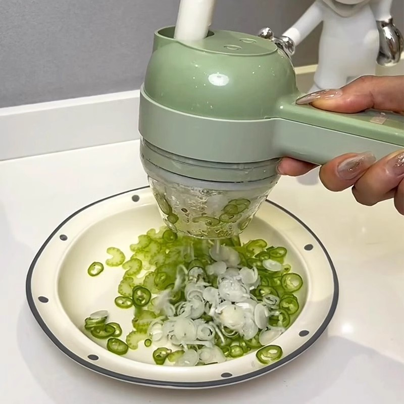 TEMU Manual Vegetable Chopper, 4 In 1, Wireless, For Garlic, With A Brush, For Garlic, Pepper, Chili, Onion, Celery, Ginger, Meat