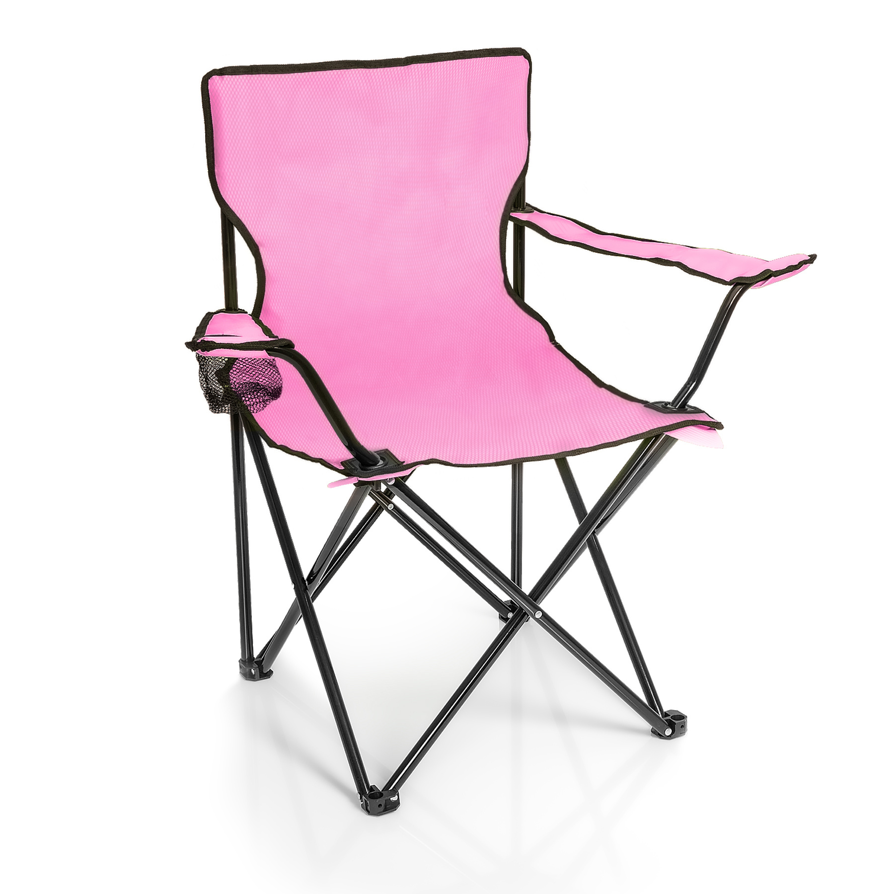 Image of Bigdean Folding Chair Pink Camping Chair Angler Chair With Drink Holder & Carry Bag - Angler's Chair Foldable - Folding Garden Chair Relaxation Chair Angler's Chair Foldable