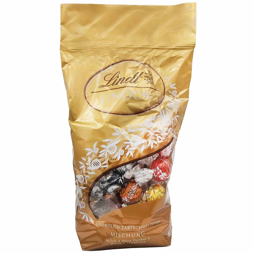 E-shop Lindt Lindor Kugel Mischung Milch, Extra Dunkel, Weiss, Haselnuss 600g