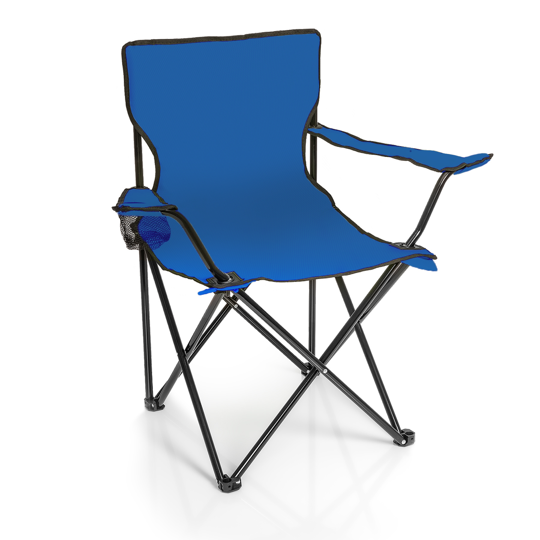Image of Bigdean Folding Chair Blue Camping Chair Fishing Chair With Cup Holder & Carry Bag - Foldable Fishing Chair - Folding Chair Garden Chair Relaxation Chair Foldable Fishing Chair