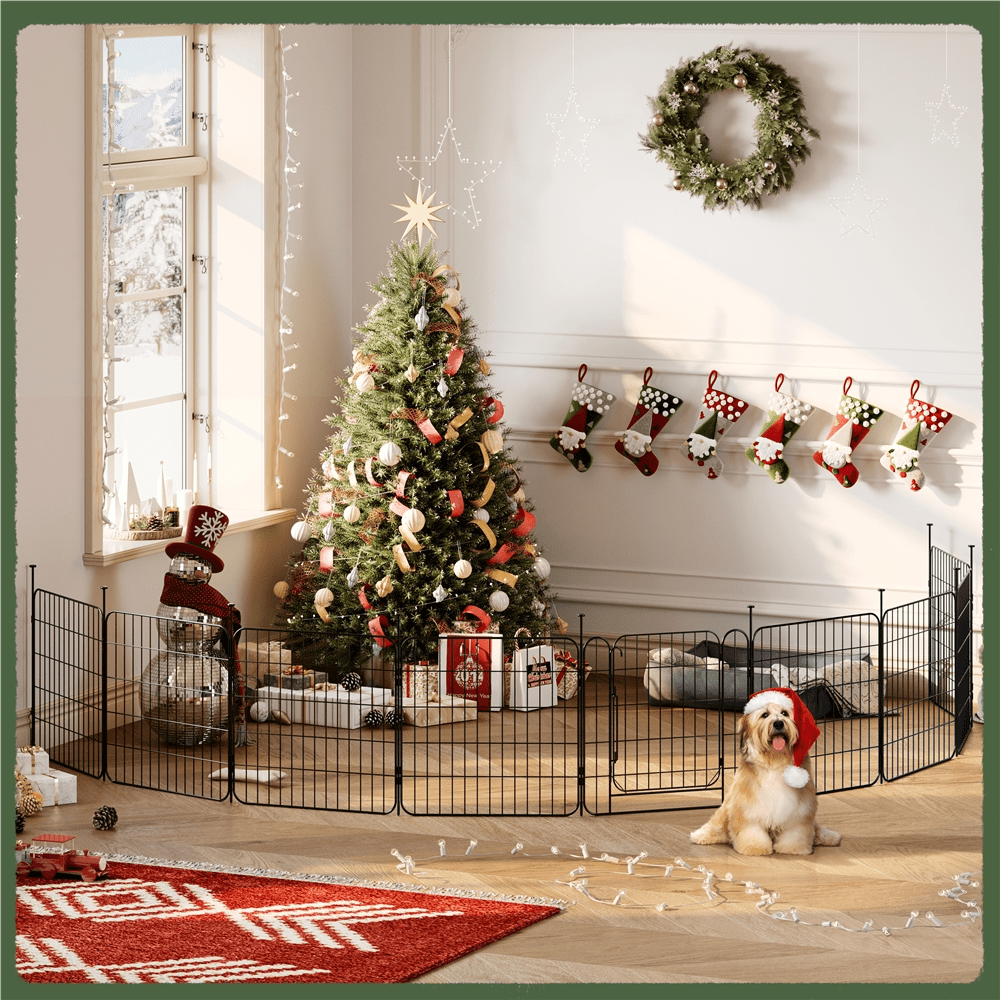 Costoffs Enclosure Barrier For Pets 50 Cm/60 Cm/80 Cm H Foldable Enclosure Made Of 8/16 Grid Elements Outdoor Enclosure Dog Barrier For Pets