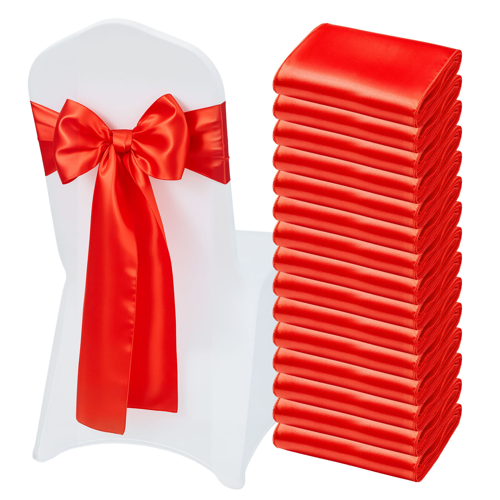 TEMU VEVOR de Seda para Sillas, 50 Piezas de Cintas para Sillas, 7 x 108 pulgadas, Decoración para , Recepciones, Baby Showers, , Banquetes y