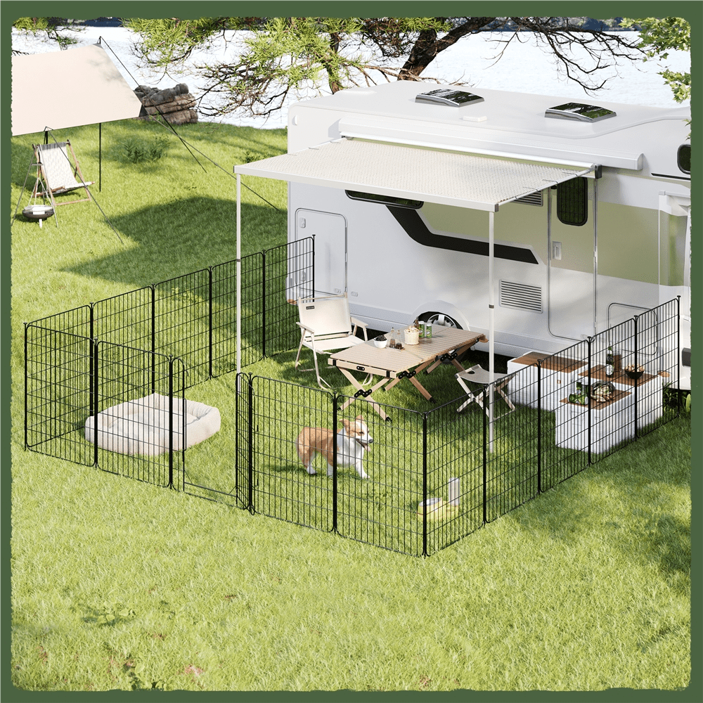 TEMU Costoffs Enclosure Barrier For Pets 50 Cm/60 Cm/80 Cm H Foldable Enclosure Made Of 8/16 Grid Elements Outdoor Enclosure Dog Barrier For Pets