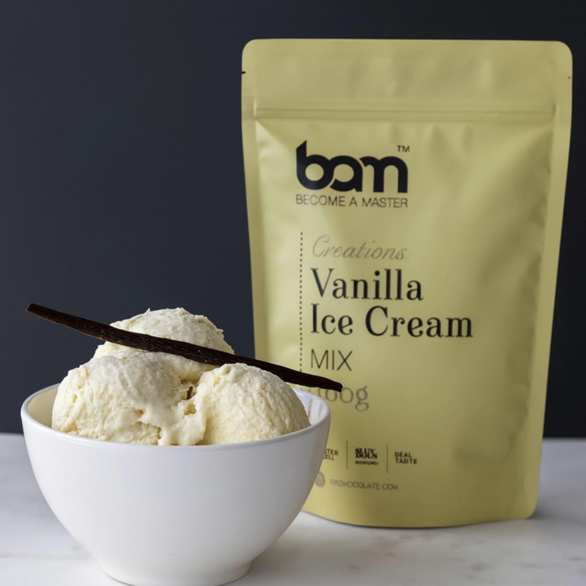 E-shop BAM Eiscreme-Mix 150–200 g + Premium Eiscreme-Basen für Zuhause + Einfache & Fluffige Dessert-Mixe für Vanille, Schokolade & Klassische
