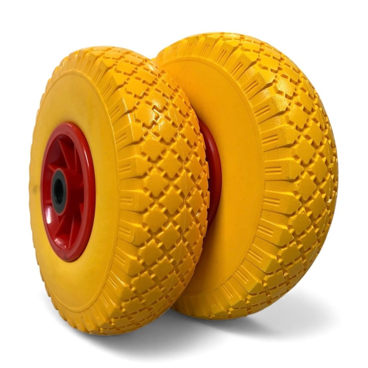 2-piece Pu Tires For Hand Trucks, 3.00-4 Yellow/red Tubeless Tires And Puncture-free Wheels For Hand Carts