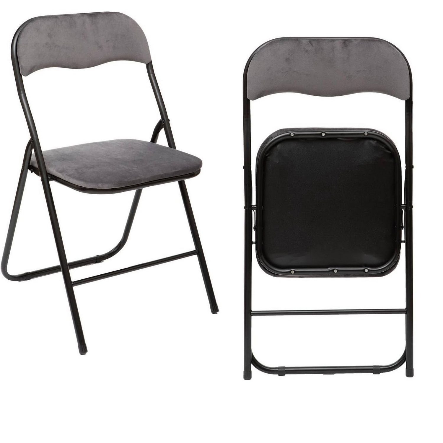 Image of Folding Chair With Velvet Upholstery, Collapsible Chair, Folding Chair With Backrest, Padded Folding Guest Chair, Visitor/guest Chair, Conference Chair, Collapsible.