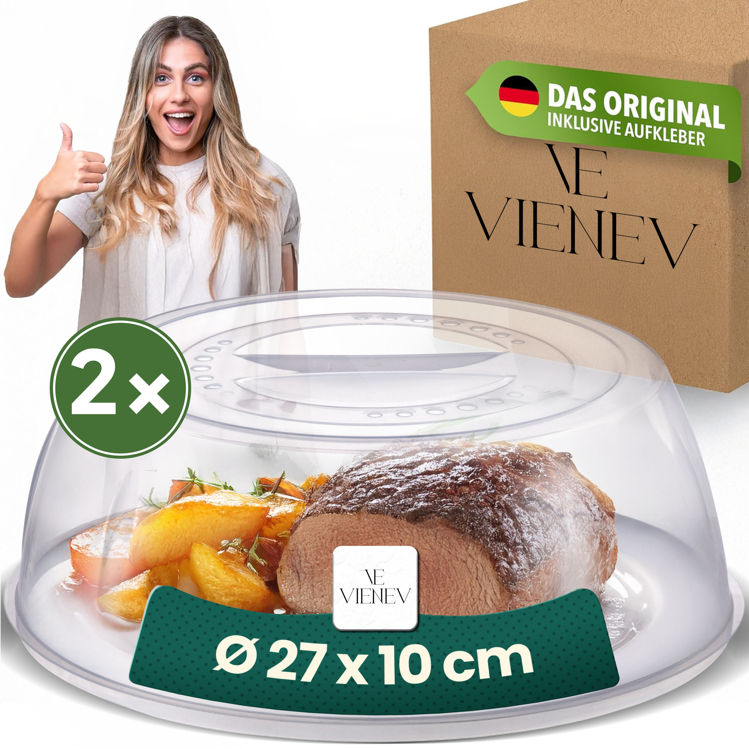 Microwave Cover Set Of 2, 27x10 Cm, Heat-resistant And Easy To Clean, Microwave Dishes, Ideal For Kitchen Storage & Organization, Microwave Appliance
