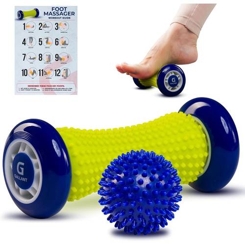 foot massager with hard spiky massage ball for support deep tissue trigger point exerciser equipment