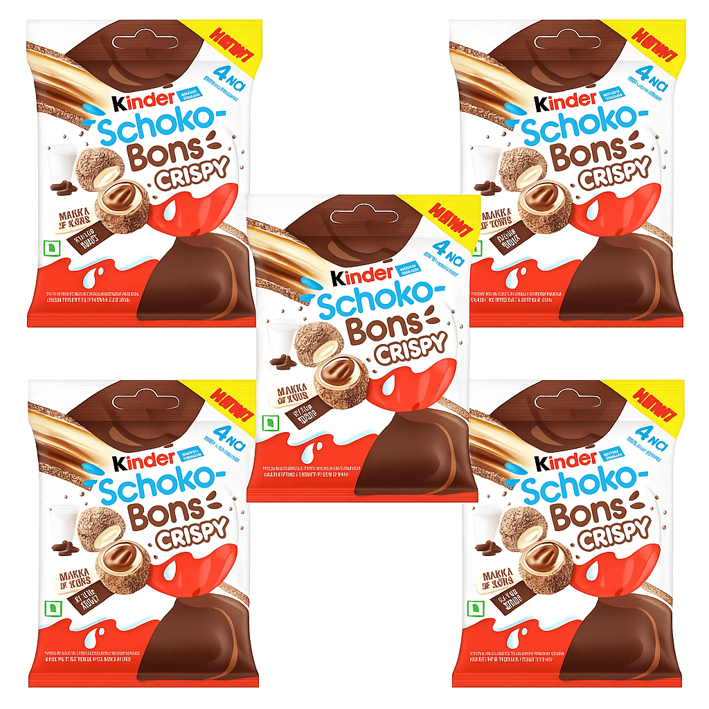 5 Packs Of Kids Chocolate Crispy Bons 22g