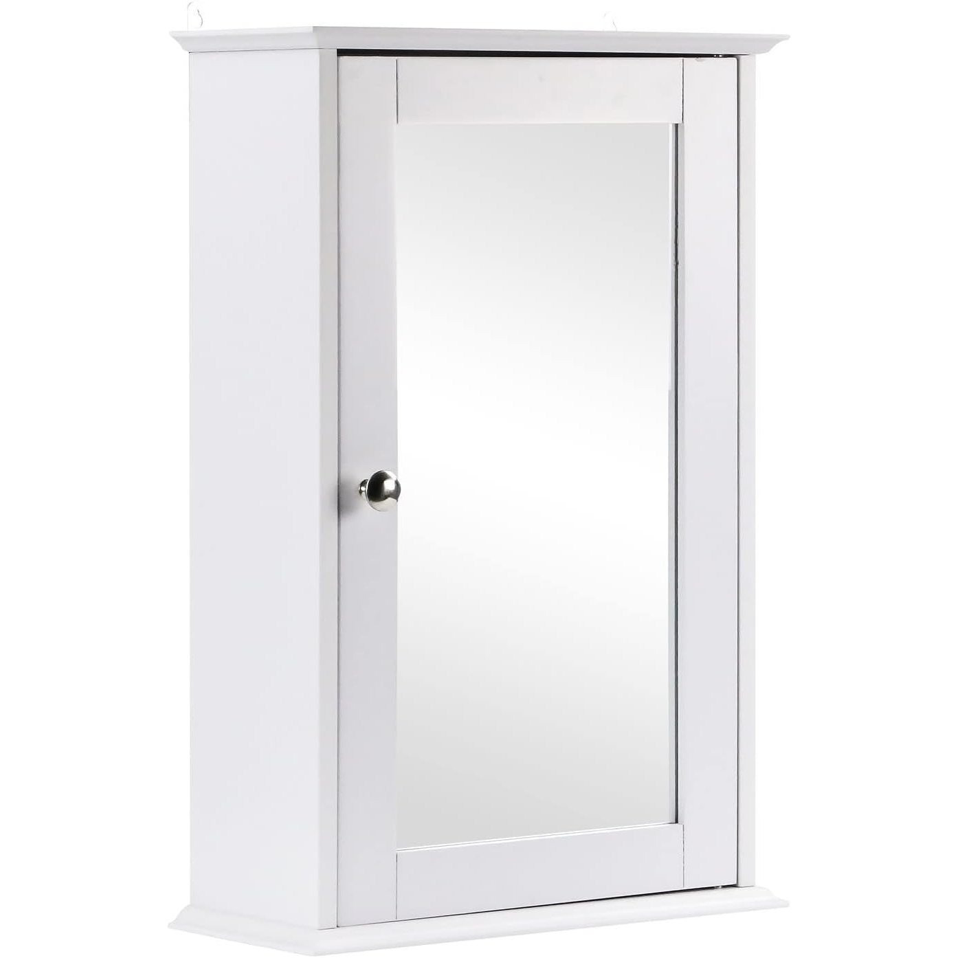 Single Door Mirrored Bathroom Cabinet with Adjustable Shelf