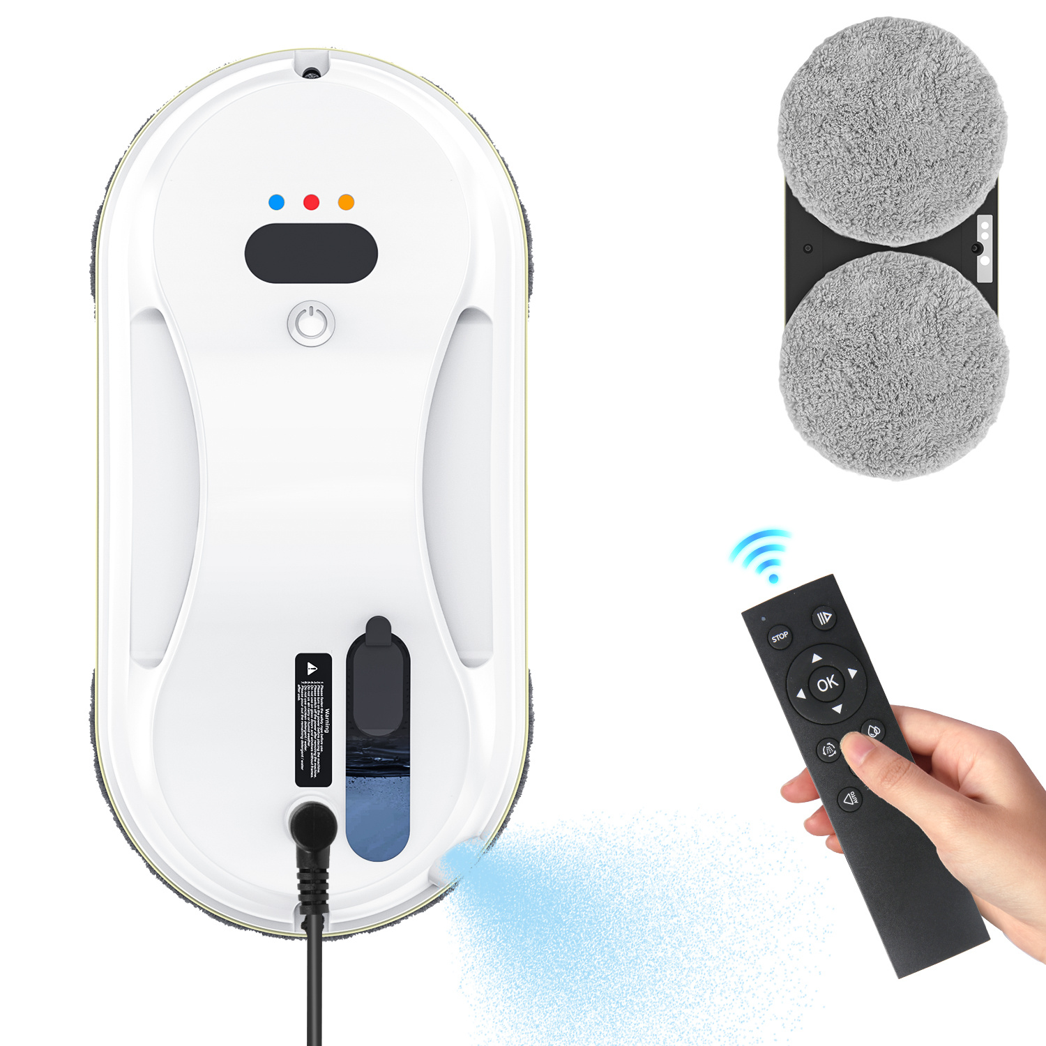 TEMU Window Cleaner Robot, Automatic Window Cleaning Robot With Water Spray, Electric Intelligent Robot Window Cleaner Glass Cleaning With Remote