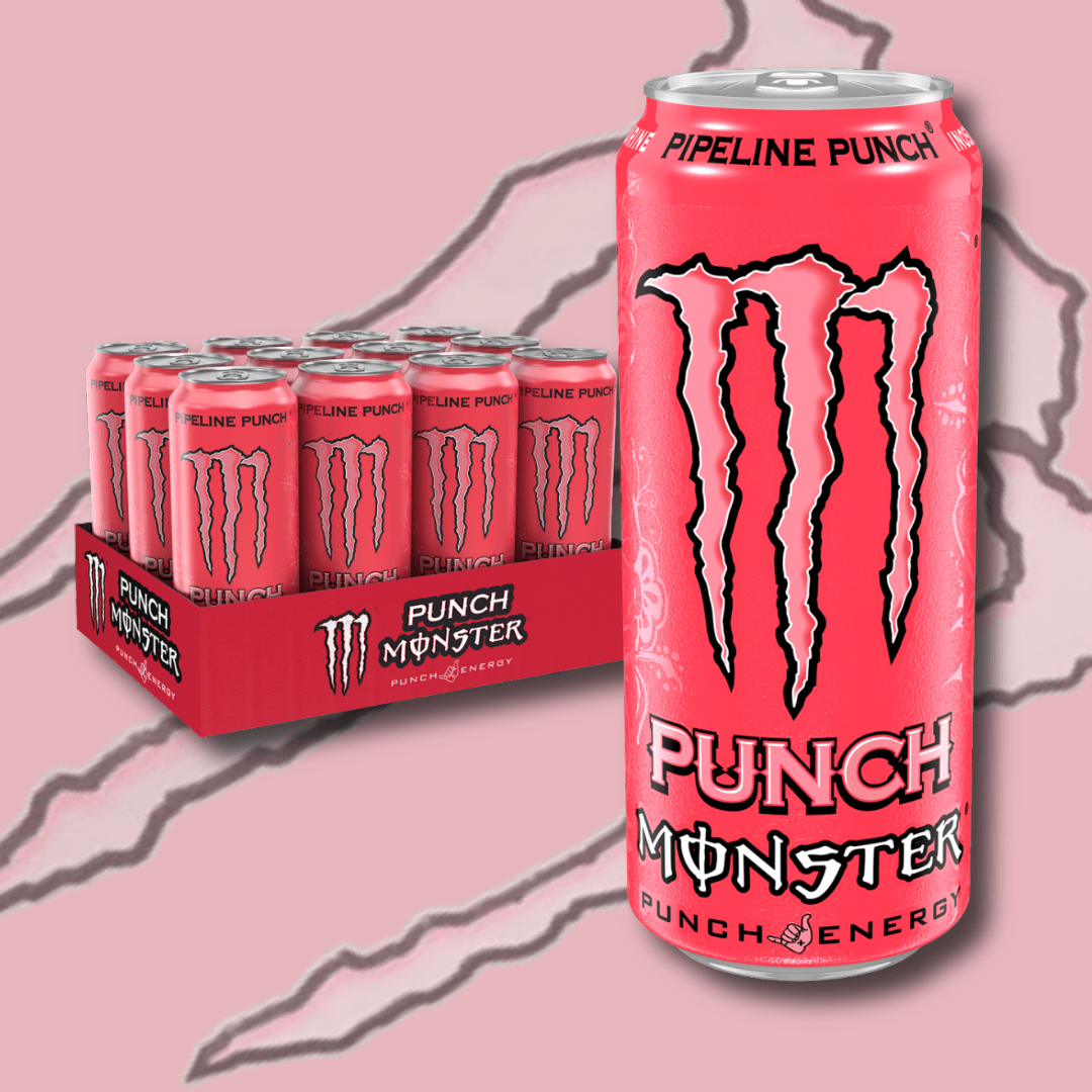 Image of 12× Monster Energy Pipeline Punch – 330 Ml Cans | Fruity Energy Drink With Tropical Punch Flavor