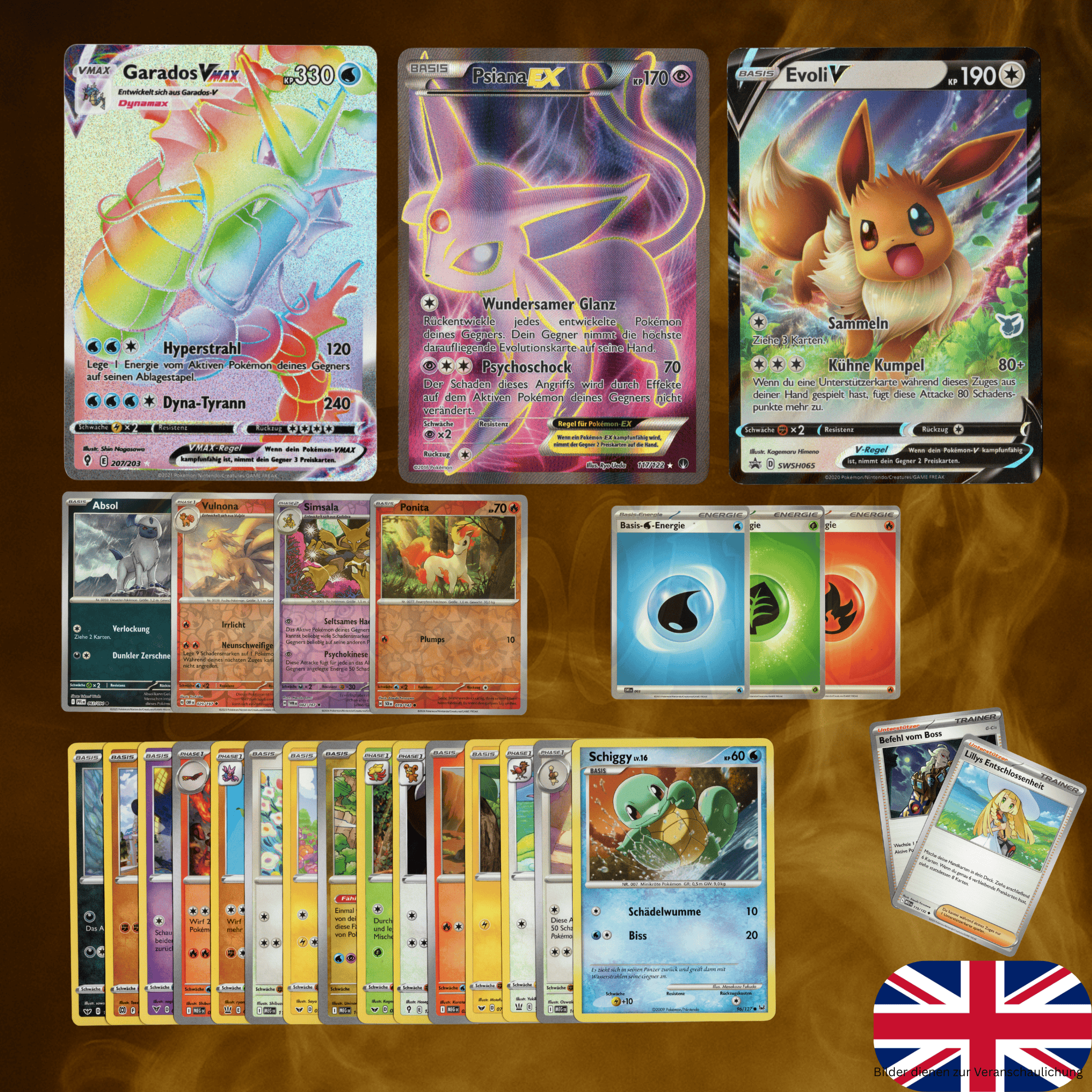 Image of English – 50 Original Cards With & Rare . 4 Reverse +1 Ex/v//v-star May Contain – Authentic Collectible Cards Compatible With Pokémon Tcg – Christmas Gift For Kids & Collectors