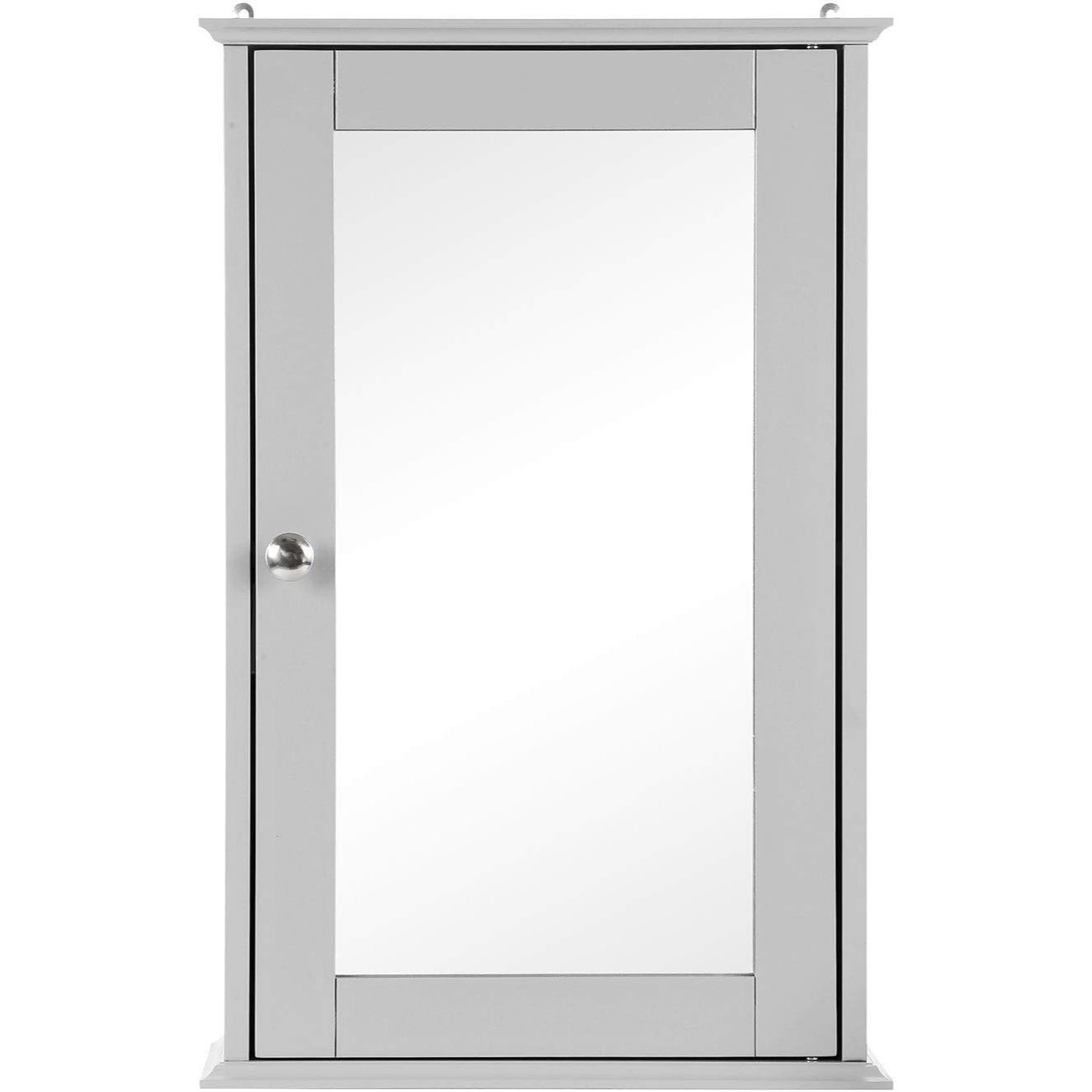 Single Door Mirrored Bathroom Cabinet with Adjustable Shelf