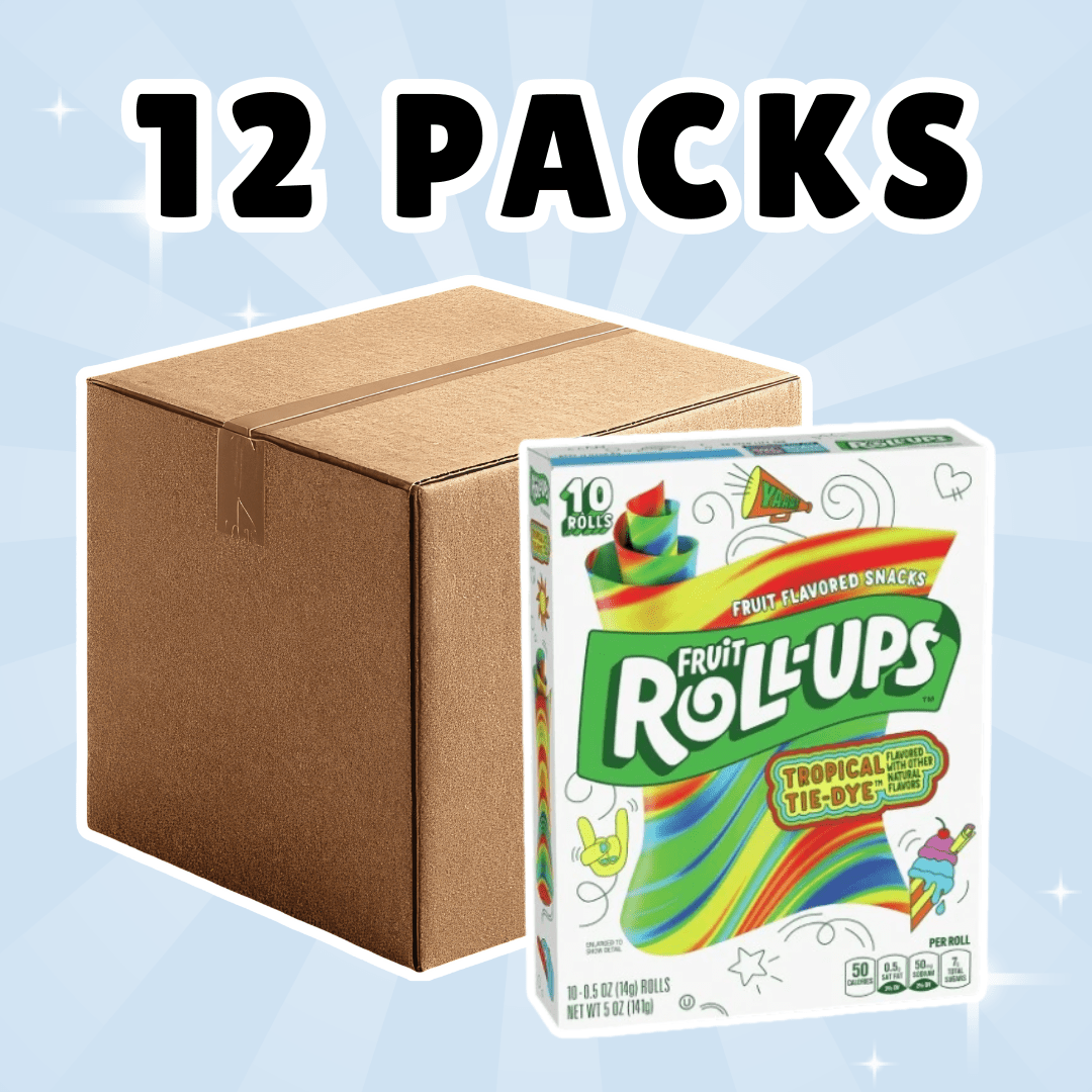 Betty Crocker Fruit Roll-ups Tropical Tie-dye – 12-pack (12 × 141 G) – Colorful Fruit Roll Snack