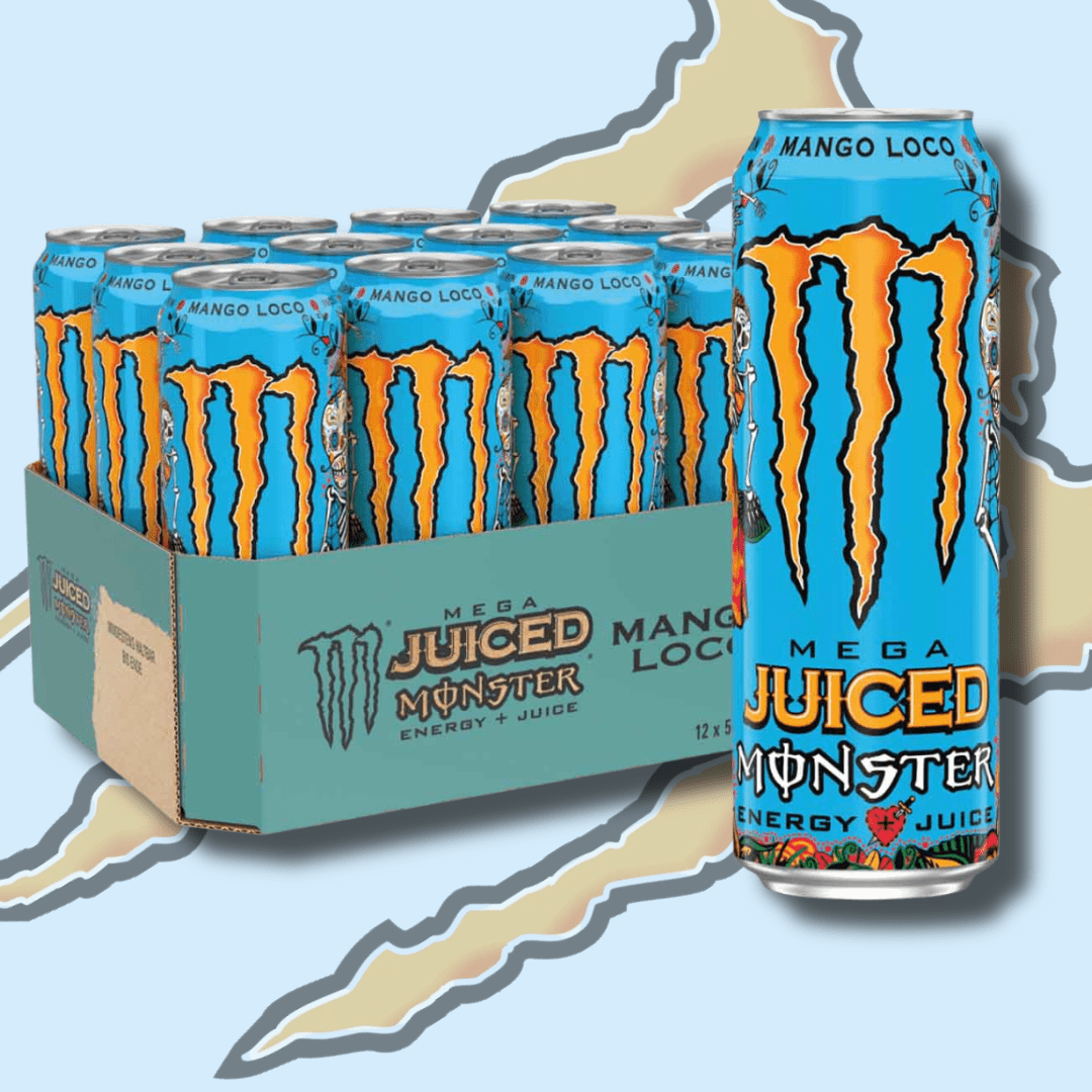 12x Monster Energy Juiced Mango Loco – 330ml | Caffeinated Energy Drink With Mango