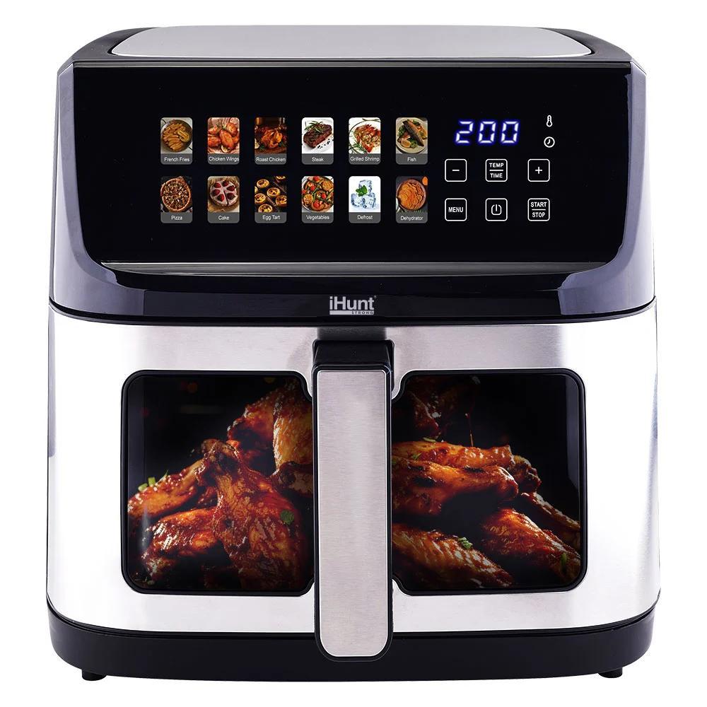 Hunt Bro Air Fryer 11l, 2300w, Large Capacity, Timer, , Control, 12 Programs, Auto Shut-off, Thermostat 60 – , Premium Stainless Steel, Silver