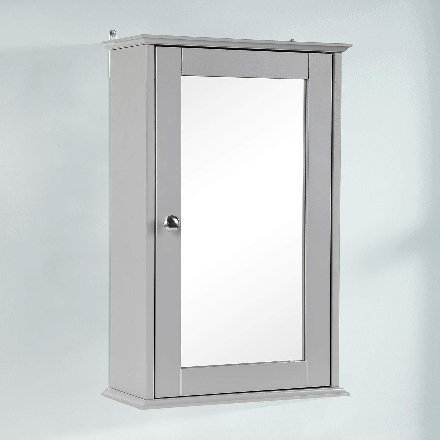 Single Door Mirrored Bathroom Cabinet with Adjustable Shelf