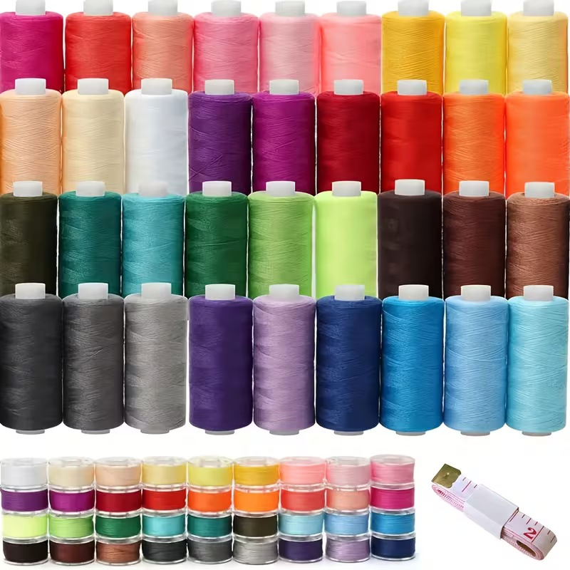 E-shop 72+ Lebendige Nähgarn-Set - 365,76 Meter, 36 vorgefädelte Spulen in verschiedenen Farben mit tragbarem Fadenschneider, ideal für Hand- &