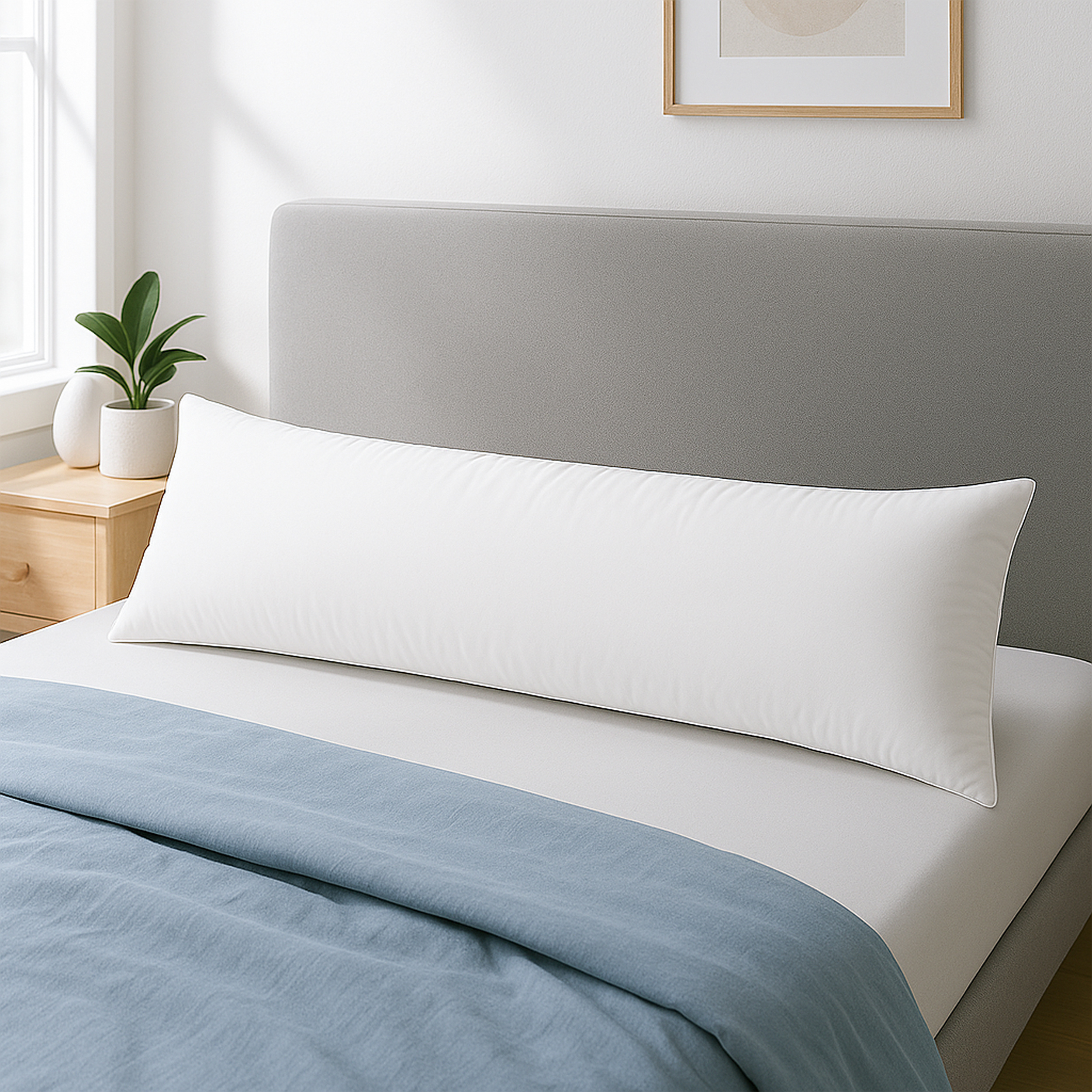 Image of High-quality Side Sleeper Pillow 40×145 Cm – Long Pillow For Side Sleepers – Comfortable Body Pillow For Adults With Microfiber Filling – Sleep Pillow 40×145 Cm