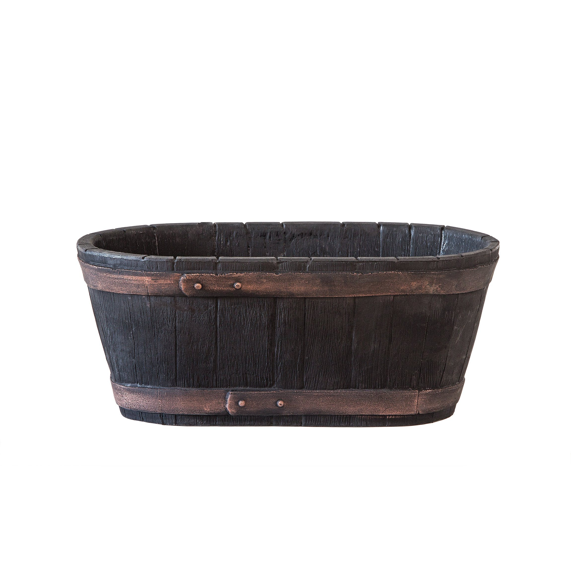 Bigdean Wine Oak Oval Plastic Garden Pond Pond Replica Length 58 Cm Width 31 Cm Height 24 Cm