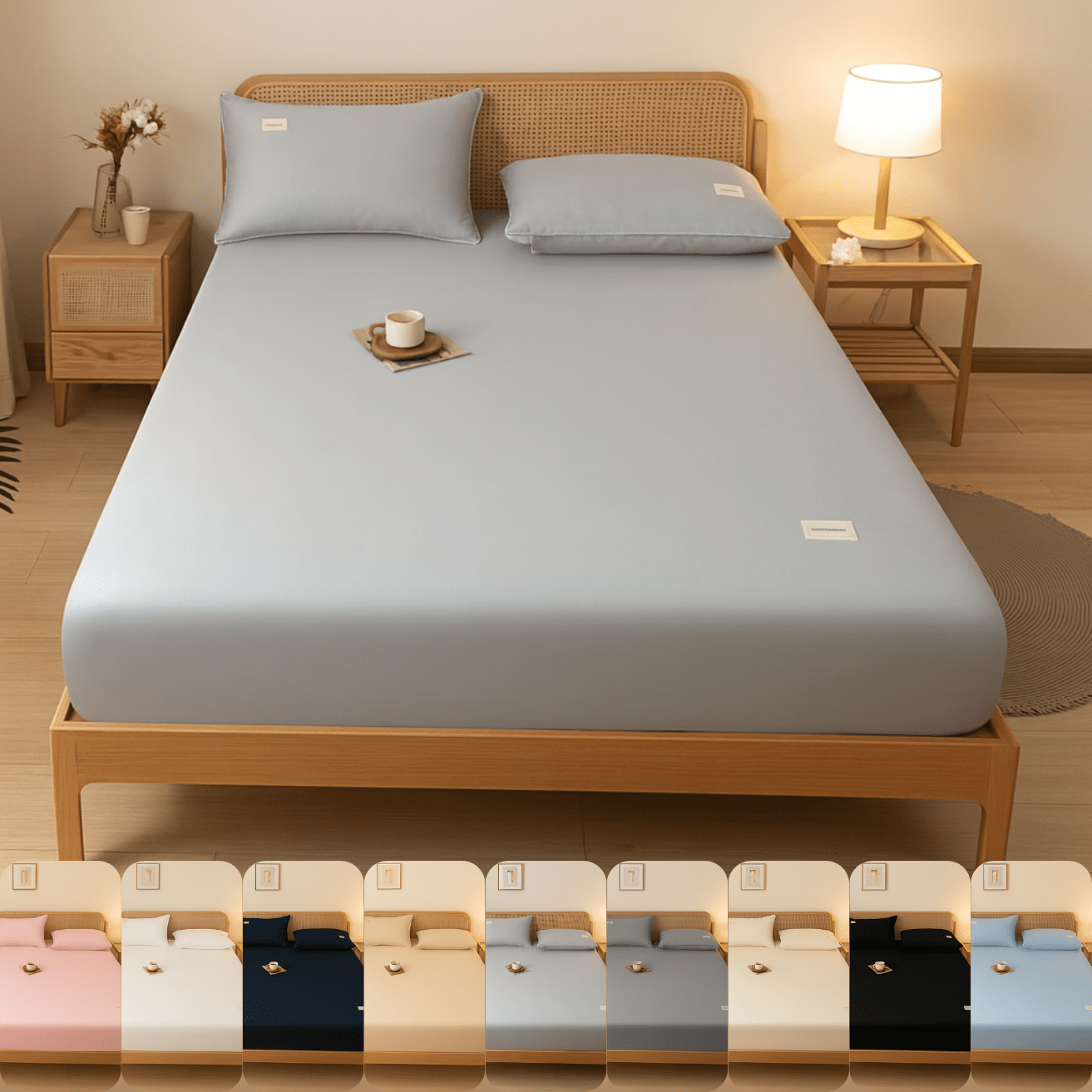 TEMU 100% Egyptian 26cm Extra Deep Pocket Plain Fitted Sheet 200 Thread Fabric Super Soft & Breathable Comfortable All Uk Sizes For Thick Mattress In