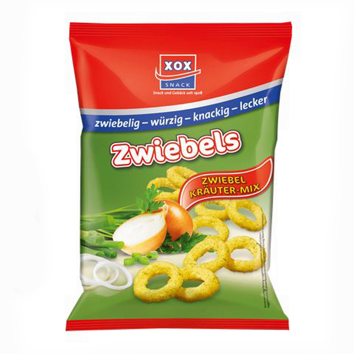 Image of Xox Onion Rings Herb Mix Snack With Onion Flavor 40g 30-pack