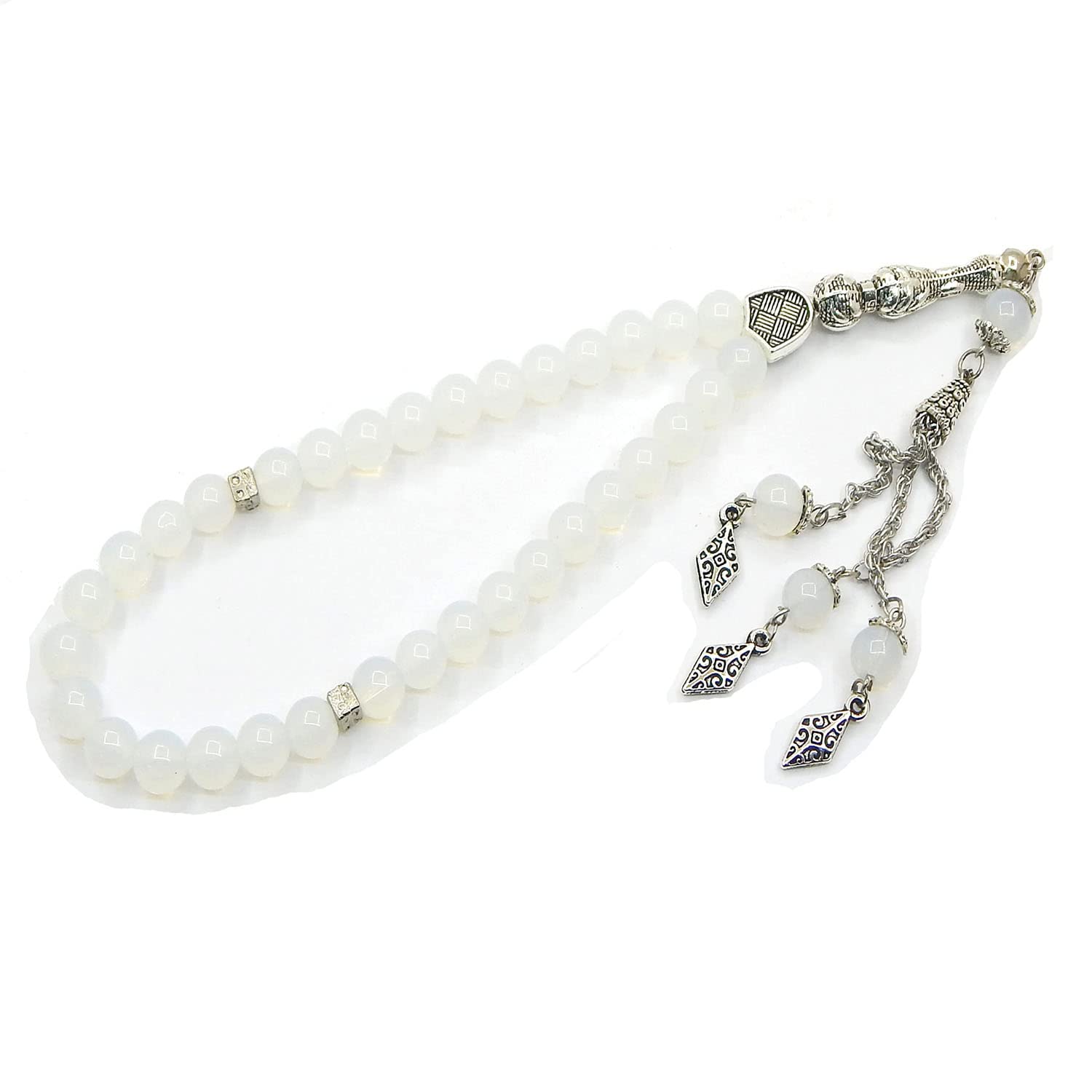 Perlin Beads Tesbih Tasbih Tespih Misbaha Subha 33, 22cm, Rosary Worship Accessory, Semi-precious Beads, Round 8mm