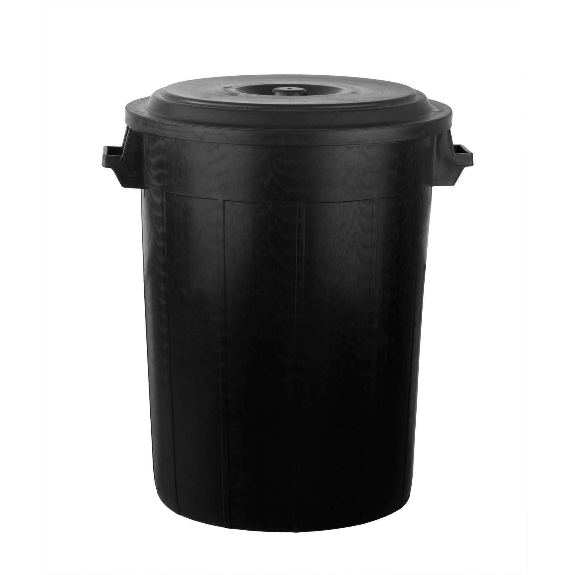 Image of Bigdean Universal 100-liter Trash Can With Lid And 2 Handles, Black Bin