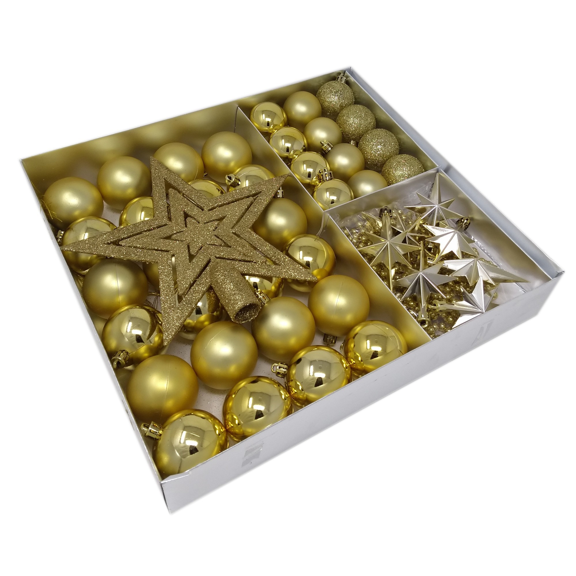 Toci 45-piece Christmas Tree Hanging Decor Set - Gold Christmas Ornaments