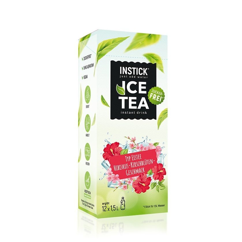 Instick Iced Tea Hibiscus-cherry (black Tea Extract) For 12 X 1.5 L