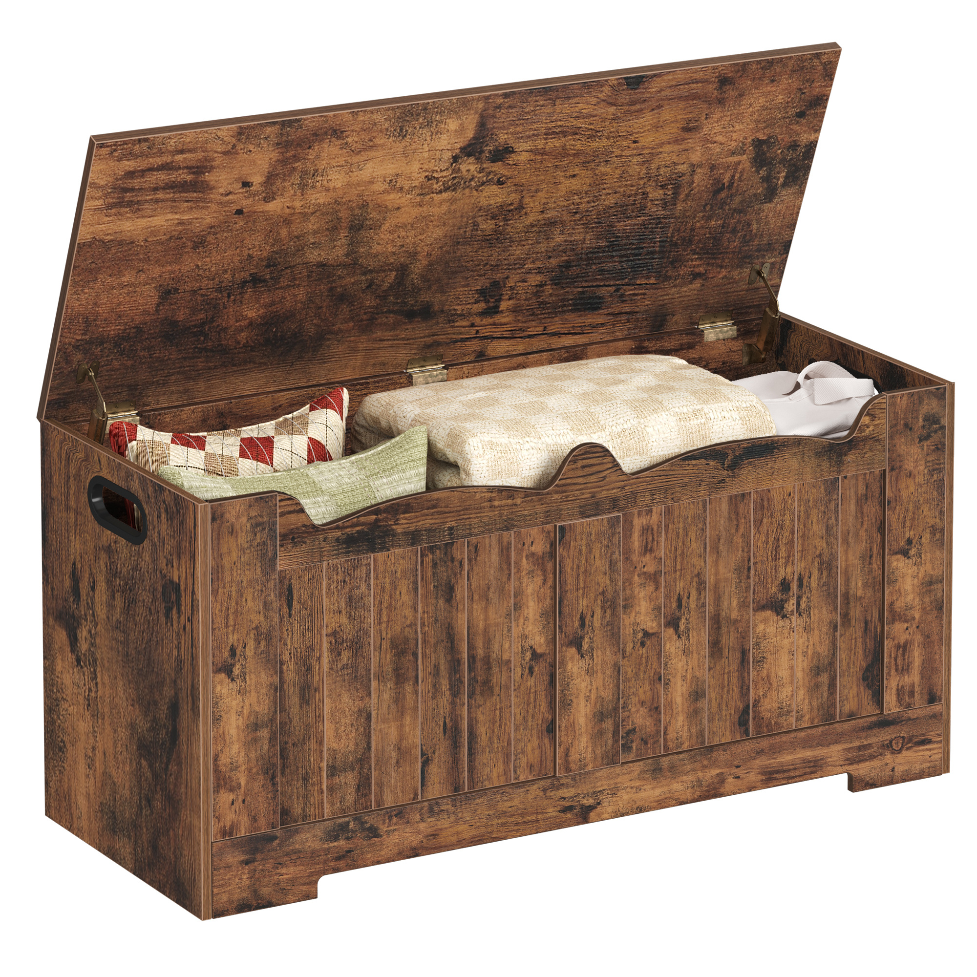 Image of Chest Bench With Storage, Bench With Storage, Bench Chest With 2 Stable Hinges, Storage Cabinet, 40 X 100 X 48 Cm, For Hallway, Bedroom, Living Room, .
