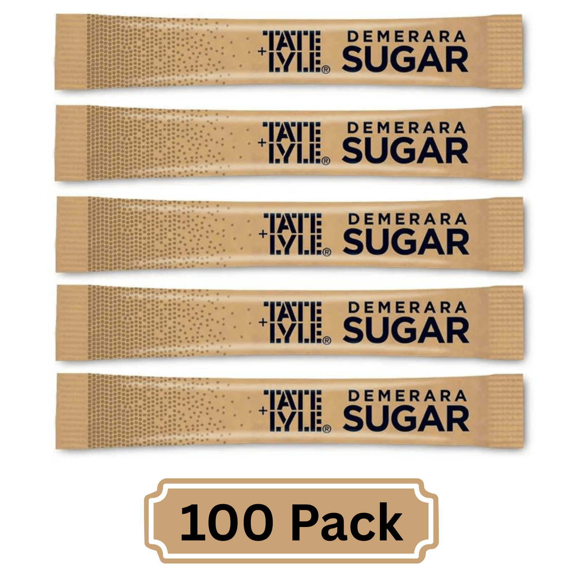 TEMU Tate & Lyle Demerara Fairtrade Brown Sugar Sticks 100 Pack