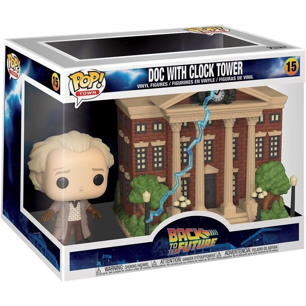 TEMU Funko Pop! Town: - Dr. Emmett Brown - Doc con del Reloj - DE LA PELÍCULA Regreso al