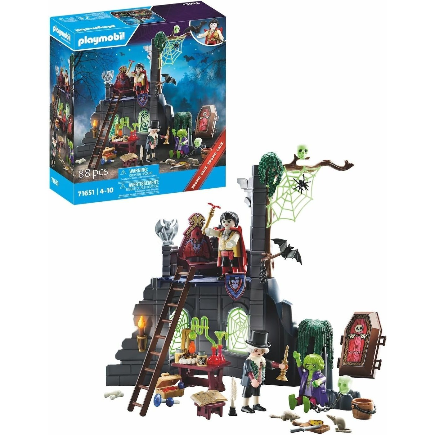 TEMU Playmobil 71651 Pirates: Haunted Ruins Promo Pack, Including A Castle Ruin, 3 Figures, And Many Eerie , Mysterious Play Sets Suitable For