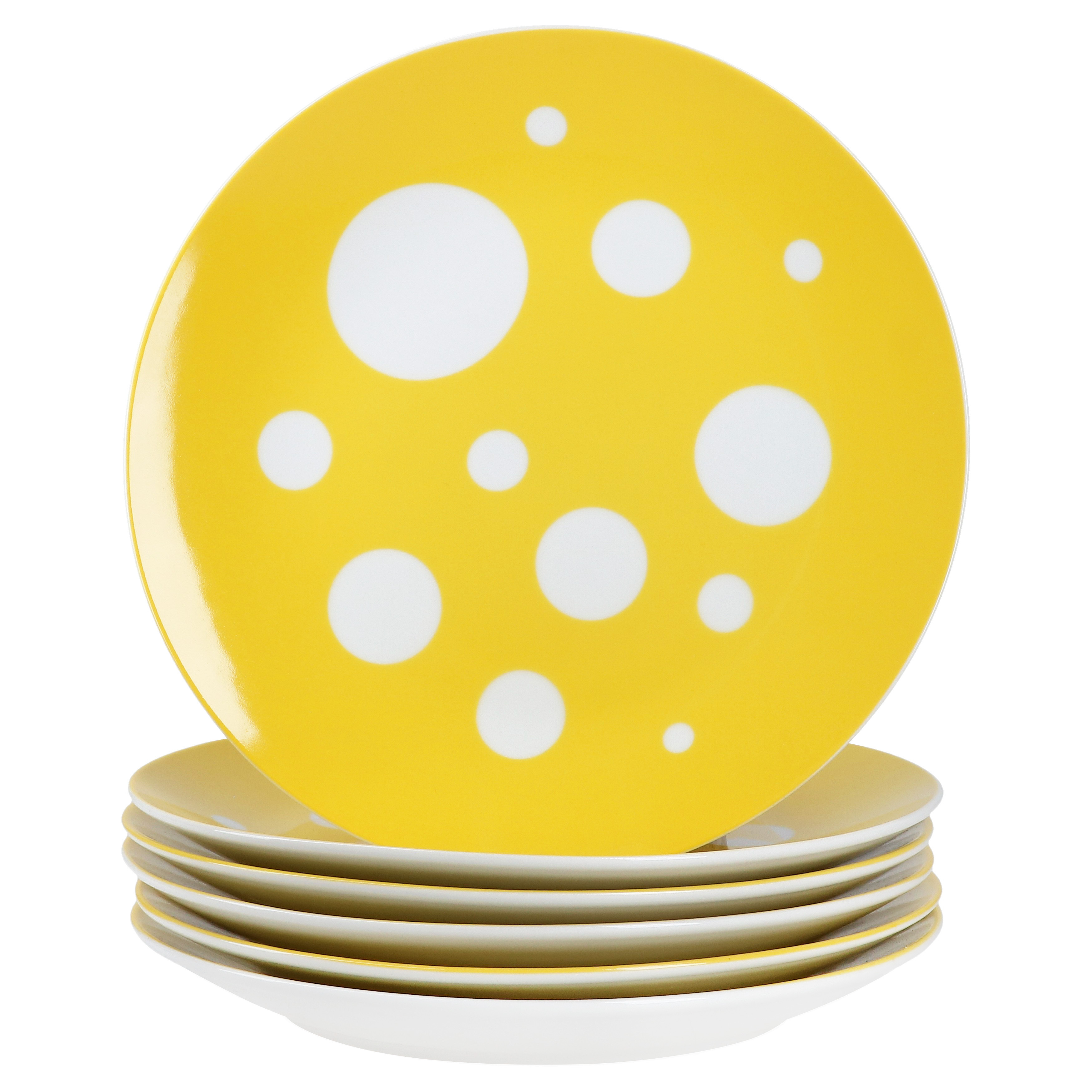 6pcs Set Pula Plate Porcelain 6 People Dessert Breakfast Plate Points
