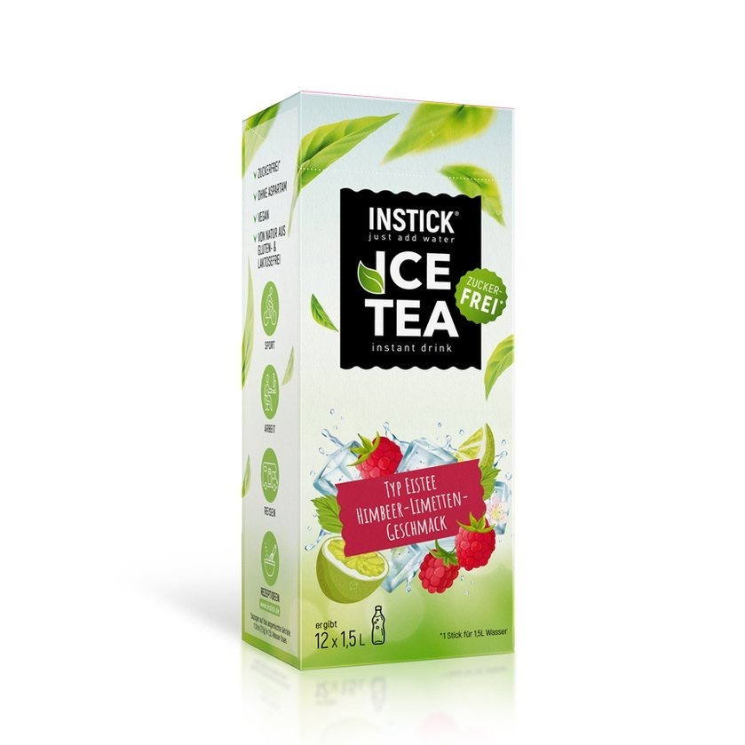 Instick Iced Tea Raspberry-lime (black Tea Extract) For 12 X 1.5 L