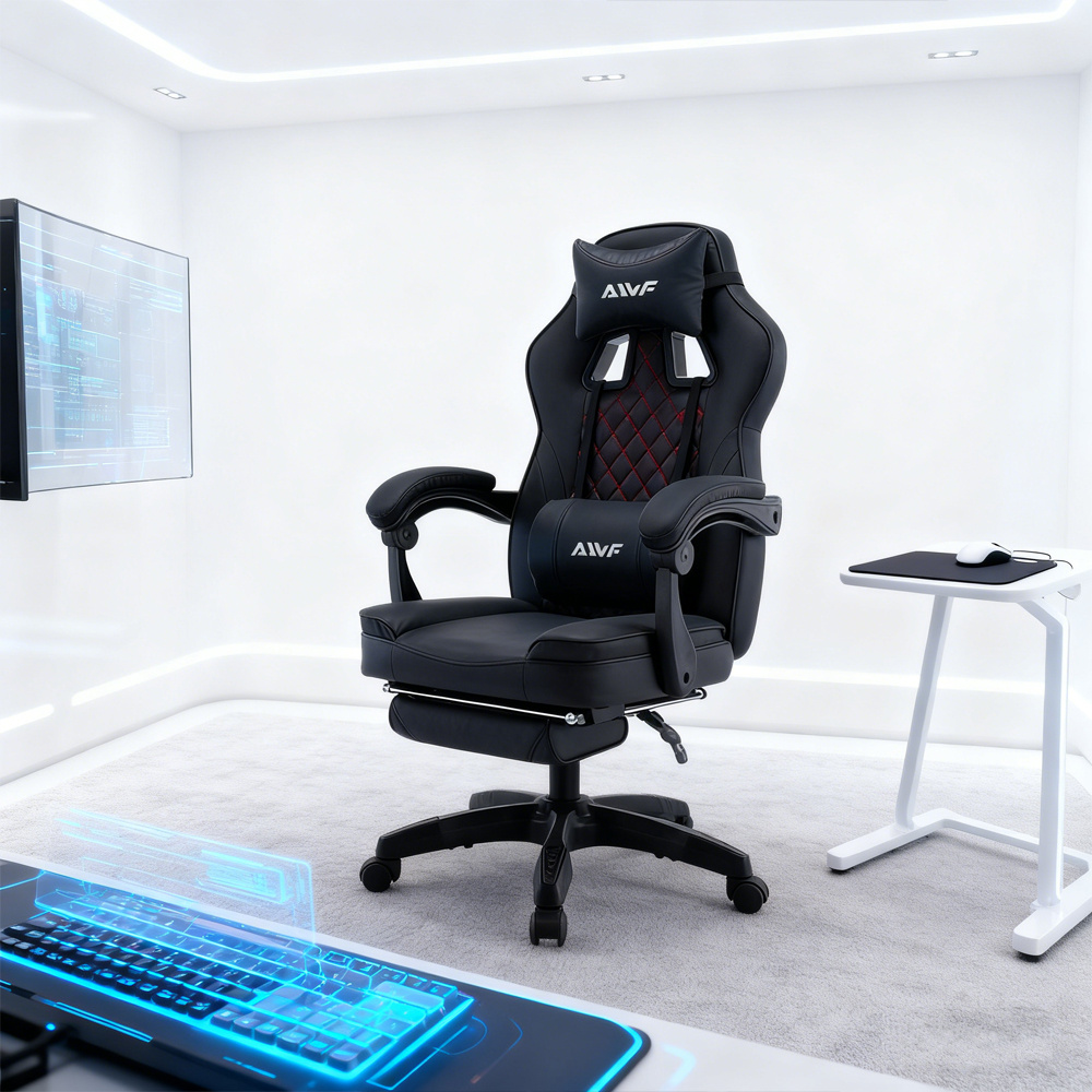 Ergonomische Gaming Stoel Video Gamer Stoel Computer Gaming Stoel Gamer Stoelen voor Volwassenen, Lendensteun Draaibaar In Hoogte Verstelbare Hoofdsteun Rugleuning