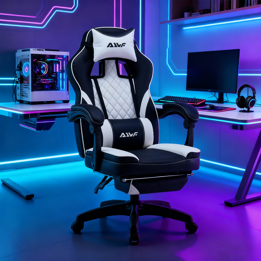 Ergonomische Gaming Stoel Video Gamer Stoel Computer Gaming Stoel Gamer Stoelen voor Volwassenen, Lendensteun Draaibaar In Hoogte Verstelbare Hoofdsteun Rugleuning