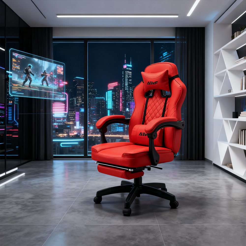 Ergonomische Gaming Stoel Video Gamer Stoel Computer Gaming Stoel Gamer Stoelen voor Volwassenen, Lendensteun Draaibaar In Hoogte Verstelbare Hoofdsteun Rugleuning