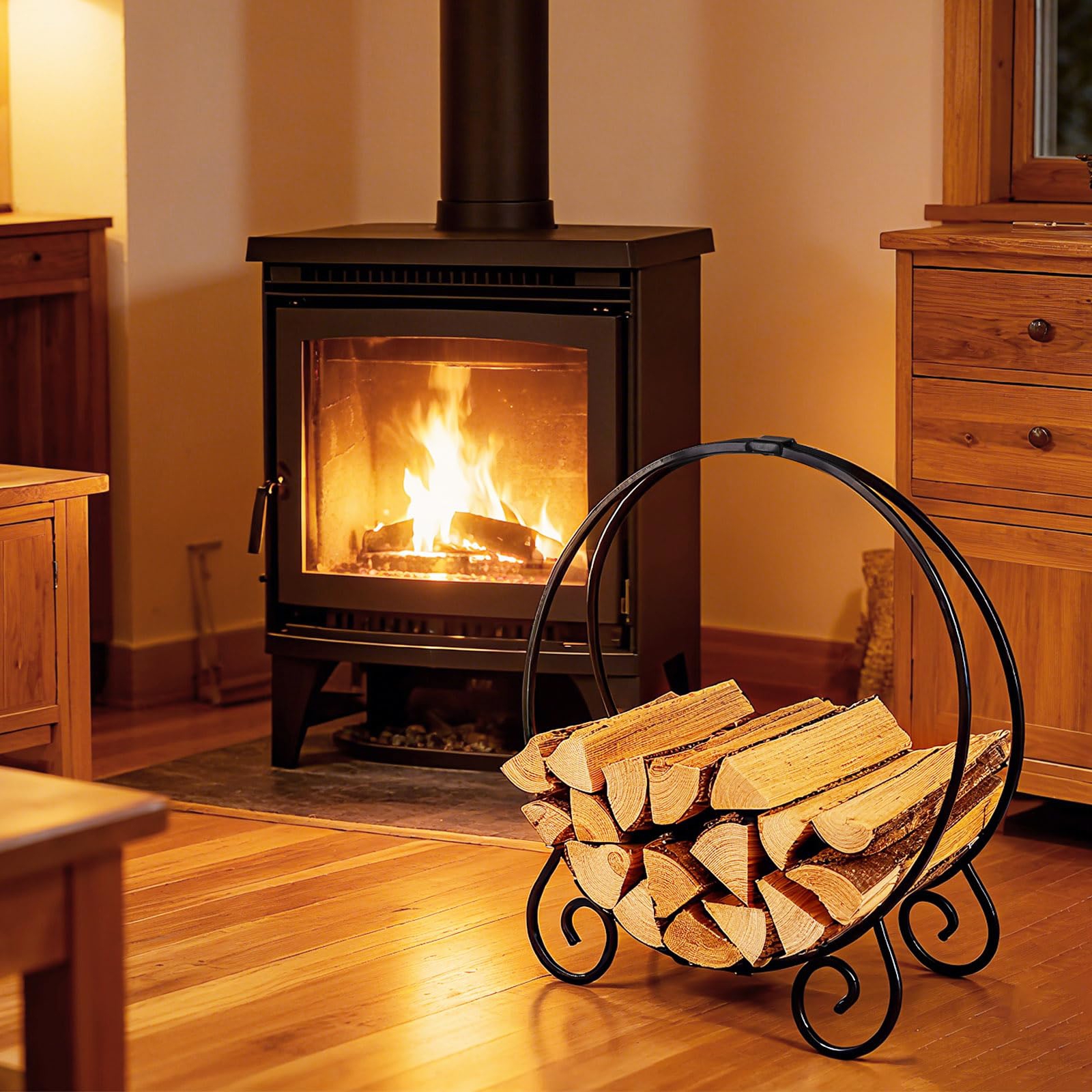 Metal Firewood Shelf, Firewood Shelf With A-shaped Structure, Folding Firewood Shelf, Load Capacity 270 Kg