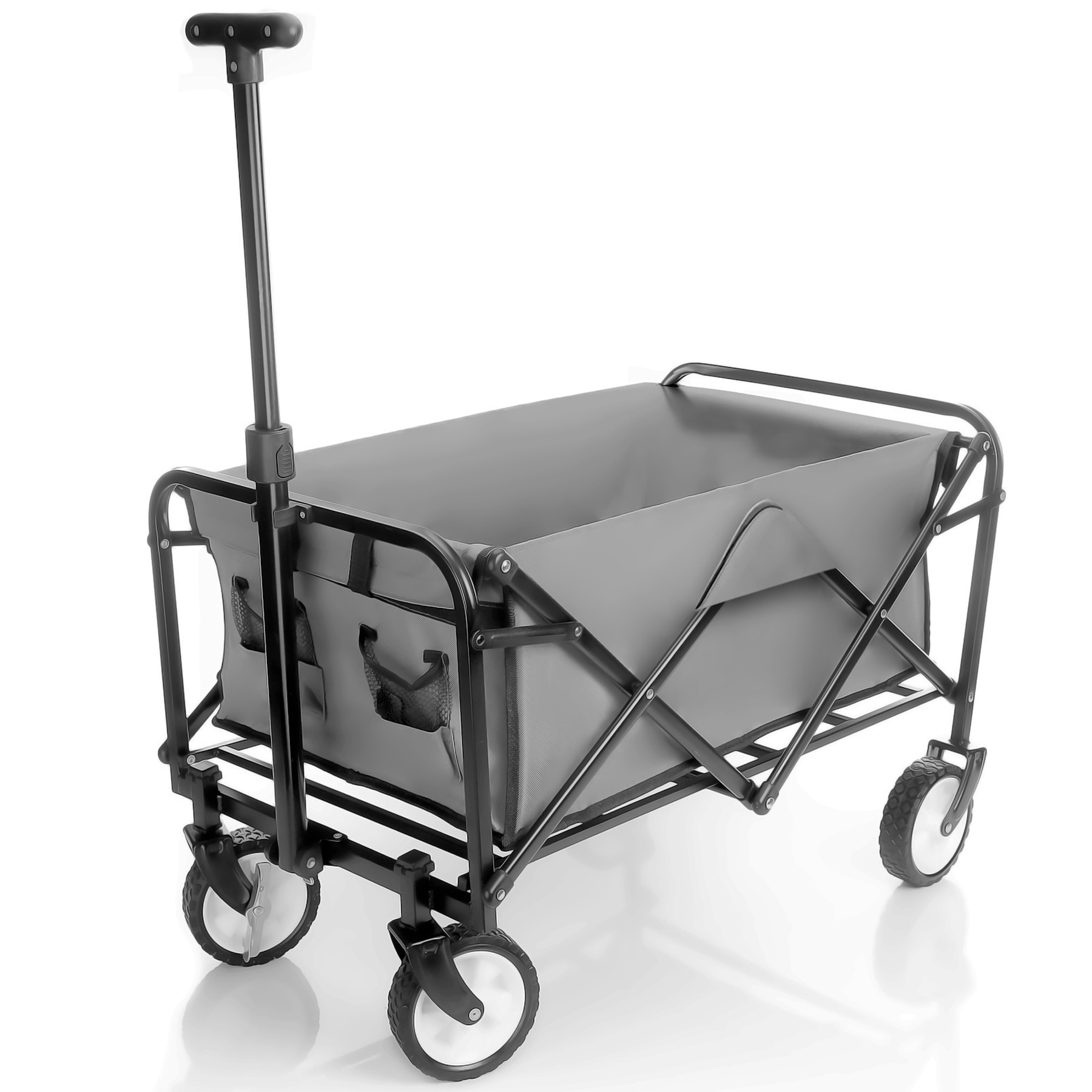 Image of Bigdean Compact Folding Handcart, Gray, Up To 80kg Capacity – Space-saving Small Handcart For Trips, Camping & Shopping