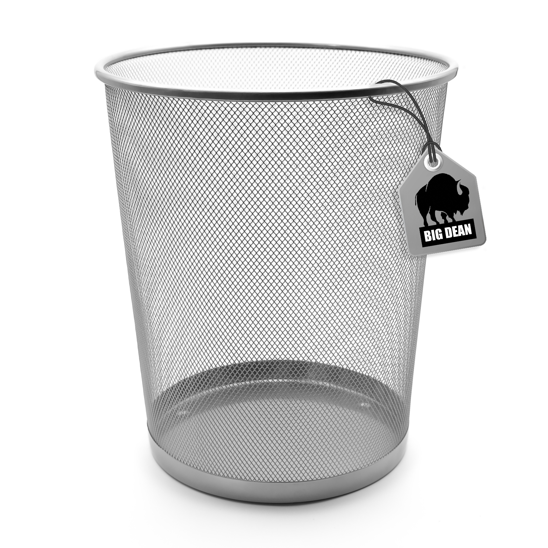 Bigdean Paper Bin Office Trash Can Silver 20l Wire - Versatile Trash Can