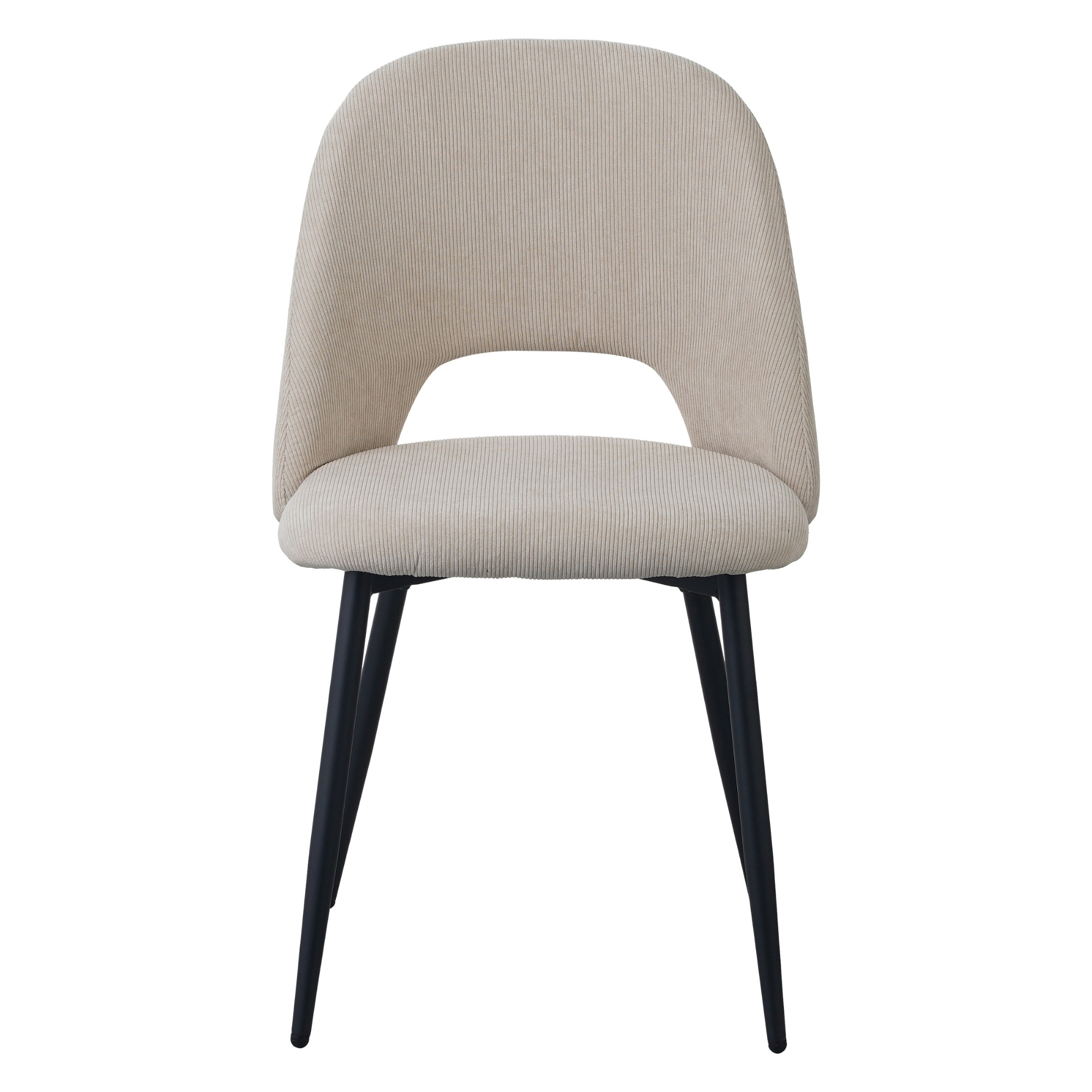 Image of Dining Room Chairs With Cord Upholstery 2pcs Set , Beige - Stylish Vintage Design, Cord Upholstery, Sgs-tested Upholstered Chair - Modern Kitchen Chair, Dining Room Chair Or Dining Table Chair