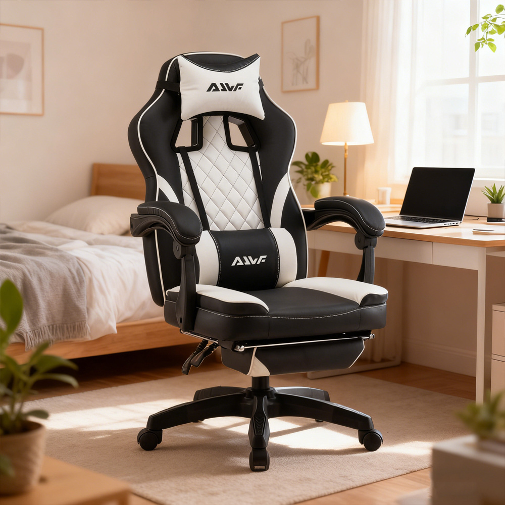 Ergonomische Gaming Stoel Video Gamer Stoel Computer Gaming Stoel Gamer Stoelen voor Volwassenen, Lendensteun Draaibaar In Hoogte Verstelbare Hoofdsteun Rugleuning