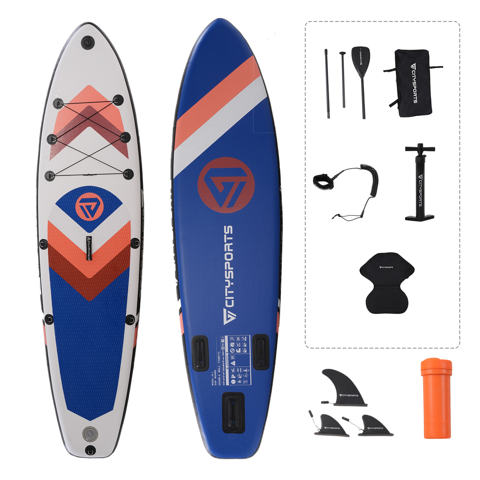 Image of Citysports Pro Sup Board, Paddle Board For Adults With Full Accessories, 320cm Paddleboard For All Skill Levels, Sup With 160kg Load Capacity For 2 People