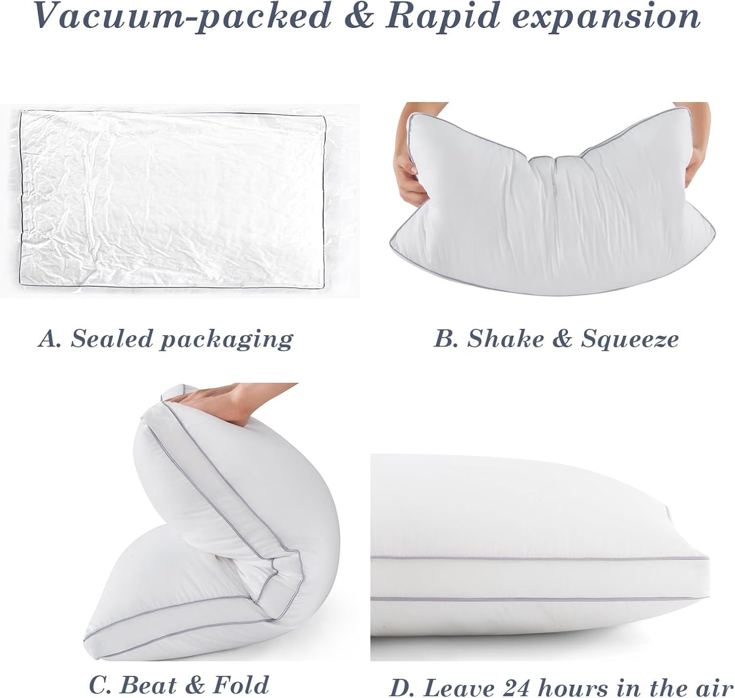 2X-4X High-quality sleep pillows designed to prevent sedimentation during sleep and provide neck support. Soft and comfortable, machine washable, perfect for home, bedroom, and hotel use - the perfect gift for all seasons
