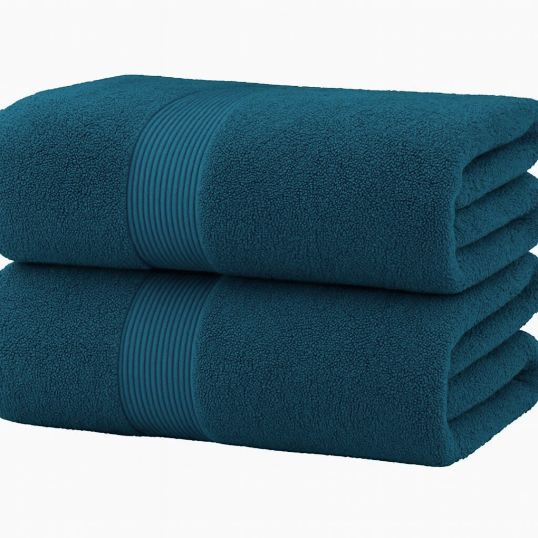 TEMU Pack Of 2 Cotton Bath Sheets (75×145 Cm), Soft, Absorbent & Machine Washable, Ideal For Bathroom, Gym Or Daily Use