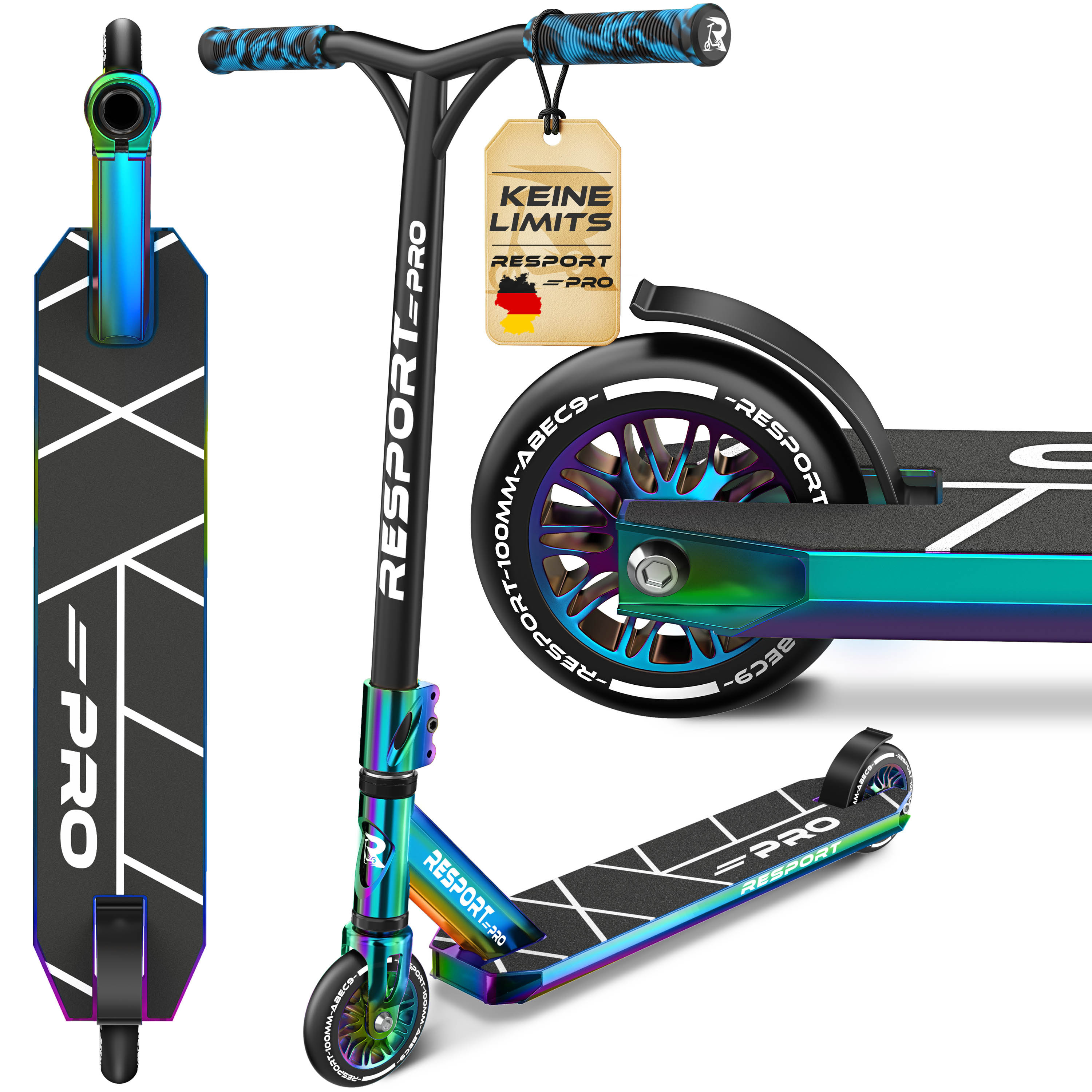 ® Pro Stunt Scooter For Kids & Adults With Stand | Professional Stunt Roller With 110mm Pu Wheels & Y-bar | Stunt Scooter Kick Scooter With Bearings | Trick Scooter