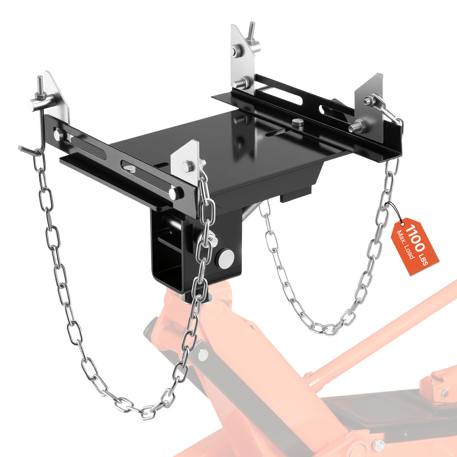 Image of Vevor Transmission Jack Adapter, 1100 Lbs / 0.5 Ton Load Capacity Automotive Transmission Lift Adapter, Heavy-duty Steel, For Floor Jack With 30.48 Mm Detachable Shaft, For Garage